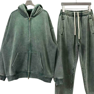 Conjunto Deportivo Casual de Invierno para Adultos, Lavado Ácido, Algodón de Alta Calidad, Transpirable, Ligero, Color Sólido, Moda Urbana, Prenda Premium - Product Image 5