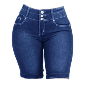 Shorts en jean déchirés à franges, taille mi-haute, 100 % coton respirant, écologiques, avec fermetures éclair – Vente chaude, mode personnalisée en gros - Product Image 1
