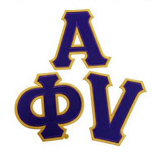 Parches Termoadhesivos Ecológicos de Fieltro No Tejido al por Mayor para Bolsos y Sombreros, Letras Griegas Bordadas del Alfabeto - Product Image 5