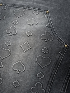 กางเกงยีนส์ขาสั้นเดนิมหนา 14 ออนซ์ พร้อมโลโก้ปั๊มนูน ขายส่ง รุ่น 2026 ผ้าฝ้าย 100% สไตล์สตรีทแวร์ กางเกงยีนส์ขาสั้น Jorts Meeroos Ind - Product Image 4