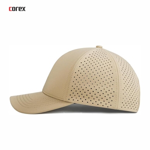 Gorra de Béisbol de 6 Paneles con Corte Láser Color Caqui, Malla Transpirable, Bordado 3D, Botón Ajustable, Unisex, para Viajes al Aire Libre, Primavera, 100% Poliéster - Product Image 3