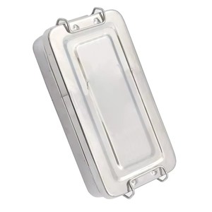Boîte à instruments en acier inoxydable avec crochets, boîte à instruments chirurgicaux rectangulaire de qualité médicale DE-2564 - DE-2575 - Product Image 3
