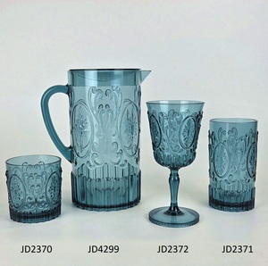 Unbreakable Vintage Embossed Plastic <b>Goblet</b> Wine <b>Glass</b> for Christmas Party Wedding - Product Image 5