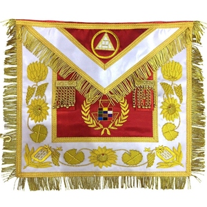 Grand High Priest Royal Arch Chapter Apron White with Gold Fringe Masonic Regalia Handcrafted Ceremonial Apron Gold <b>Trim</b> - Product Image 2