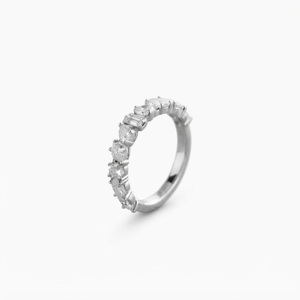 DEF Color VS VVS Clarity Emerald Pear & Round Cut Lab Diamond Half Eternity <b>Wedding</b> Ring IGI Certified 9K 10K 14K 18K Solid Gold - Product Image 2