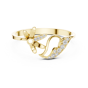 Anillos de oro macizo de 14k para mujer con diseño minimalista de diamantes de corte redondo en forma de cruz, ideales para regalo, compromiso, aniversario, boda. - Product Image 1
