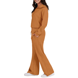 Conjuntos Deportivos de 2 Piezas para Mujer 2026, Sudadera de Manga Larga con Media Cremallera y Pantalones Deportivos de Pierna Ancha, Conjuntos de Salón para Mujer - Product Image 3