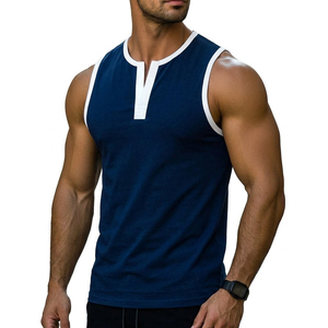 Stylish Fashion Men's Muscle Tank Top Contrast Trim Slim Fit Breathable Cotton Spandex Custom Made Wholesale Price Bulk Tank Top - Product Image 1