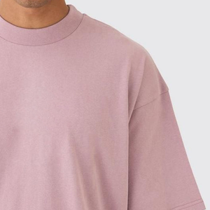 Camisetas de Hombre al por Mayor, Tallas Grandes, Estampadas, de Algodón Grueso, Personalizadas, Lisas, Color Rosa - Product Image 4