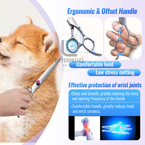 Ciseaux de toilettage pour animaux de compagnie, en acier inoxydable, manuels, légers, durables, de haute qualité, écologiques - Product Image 5