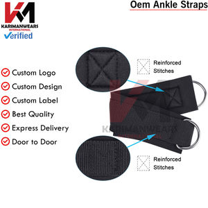 Sangles de cheville B2B en gros en matériau respirant pour l'entraînement des fessiers et des jambes, options de couleurs personnalisées, équipement de fitness en gros direct usine - Product Image 3