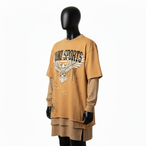 T-shirt homme premium en jersey de coton double couche, style streetwear oversize, imprimé graphique, 100% coton, coupe ample. - Product Image 4