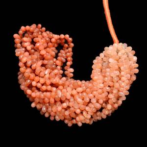 Natural Peach Moonstone Faceted Teardrop Shape Gemstone Beads 6x4mm Loose Moonstone Beads For Jewelry Making Wholesale Bulk Gems - Product Image 3
