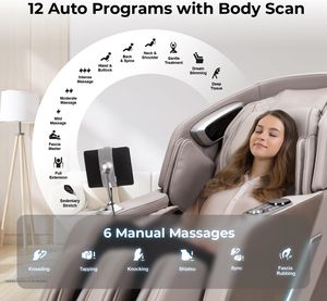 Sillón de Masaje Shiatsu de Primera Calidad, Sillón Reclinable de Gravedad Cero para Masaje Corporal Completo, Eléctrico con Rodillo para Pies Incorporado y Función de Aire - Product Image 3