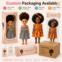 TUSALMO Großhandel Maßgefertigte 14-Zoll Bunte Babypuppe aus Weichem Vinyl mit Lockigem Haar, Amerikanisch-Afrikanische Puppen für Kinder und Mädchen, Weiches Spielzeug
