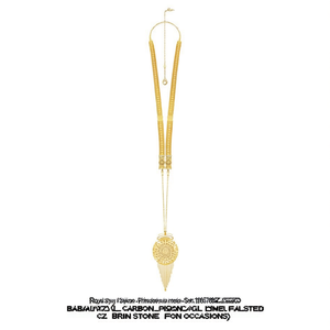 Conjunto de Joyería Fina Estilo Real-11058789GL, Collar Largo Geométrico Chapado en Oro con Circonita y Rubí CZ como Piedras Principales para Ocasiones Nupciales - Product Image 2