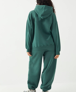 Conjunto Deportivo Personalizado para Mujer, Sudadera con Capucha Verde y Pantalones Jogger, Proveedor Mayorista de Chándales para Mujer, Fábrica de Sudaderas con Logotipo Personalizado para Mujer, OEM - Product Image 3