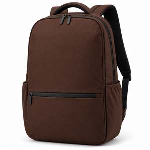 Sac à dos pour ordinateur portable unisexe en polyester marron moderne, résistant à l'eau, fermeture à glissière - Product Image 1
