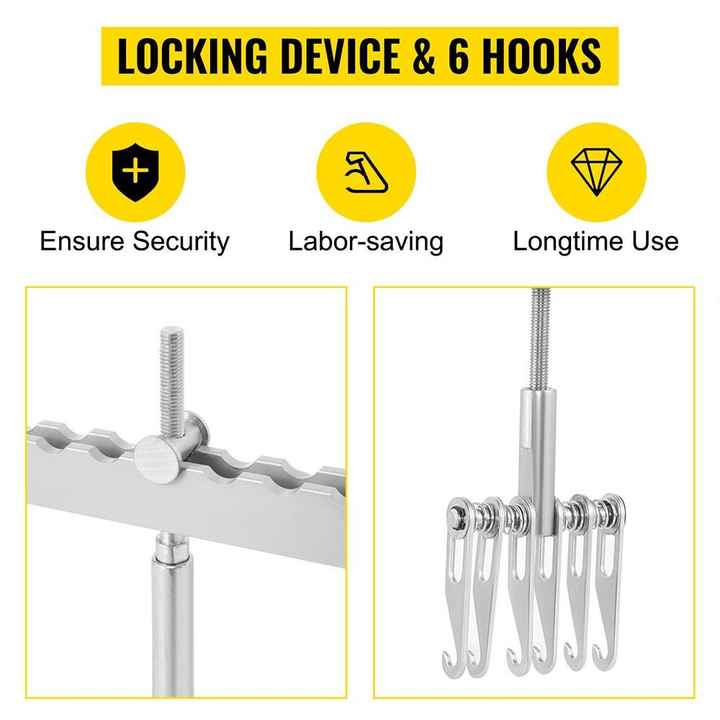 Portable Dent Pull Lever Bar 6 Claw Hook Single Leg Lifter Aluminum Alloy Car Body Repair Equipment Dent Puller for Repairing