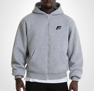 Sudaderas Clásicas de Invierno con Cierre, Forro Polar Cepillado, Algodón, Ropa Casual, Diseño de Logotipo Personalizado, Alta Calidad, Vintage, 450GSM, Corte Holgado - Product Image 3