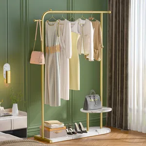 High Quality Handmade Clothes <b>Rack</b> Heavy Duty Iron Garment Display FurnitureSingle Tier Iron <b>Storage</b> Basket <b>Wall</b>-Mounted - Product Image 3