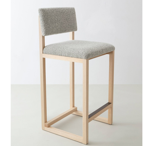 Chaise de bar élégante en teck rembourrée - Product Image 1