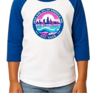 Girl's White and Royal Blue Baseball Shirt Casual Three Quarter Sleeve <b>Raglan</b> Tee Everyday Comfortable Lifestyle Clothing <b>Top</b> - Product Image 6