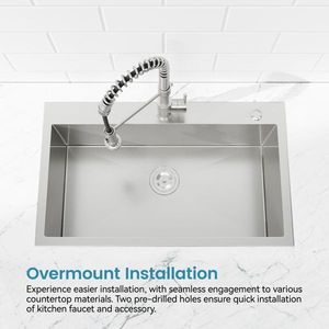 27\"x19\" Dark Gray Handmade Single Bowl Kitchen Sink Overmount with US Standard Drain <b>Hook</b> Unable to Ship This Week - Product Image 3