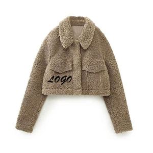 Wholesale Customizable Premium Quality Women's Sherpa <b>Fleece</b> <b>Jacket</b> Soft <b>Warm</b> Canvas Breathable Linen Casual Comfortable Full - Product Image 3