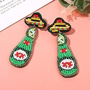 Nouvelles Boucles d'Oreilles Brodé(e)s à la Main pour Filles, Design Tendance, Perles de Rocaille, Point de Croix et Broderie – Prix - Product Image 6