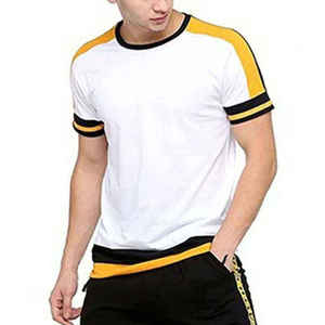 เสื้อยืดคอตตอนแท้ 100% คุณภาพสูง แบบเรียบ สีทูโทน ทรงเข้ารูป แขนสั้น สำหรับผู้ชาย - Product Image 3