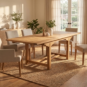 Nueva Mesa Extensible Rectangular Moderna y Minimalista de Madera de Teca Natural Grado C para Exteriores, Conjuntos de Muebles para Patios, Venta al Por Mayor - Product Image 4