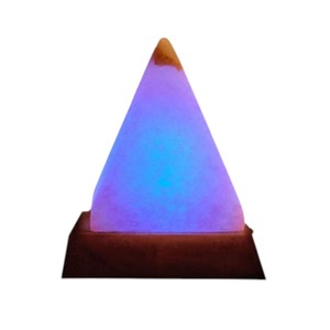 Lámpara Piramidal de Sal del Himalaya, Tallada con Forma Geométrica, Artesanía Natural, Tacto Real, Decoración para el Hogar - Product Image 2