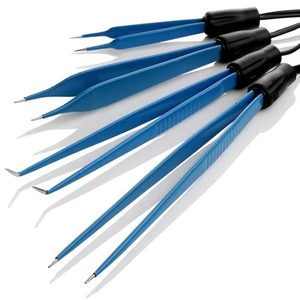 Premium EU Bayonet Angled Bipolar Forceps - Reusable European Style Offset Angled ESU Bipolar Forceps for Precise Electrosurgery - Product Image 6