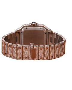 Reloj de Pulsera Monocromático de Alta Calidad con Esfera de Oro Blanco Totalmente Cubierta de Diamantes VVS Moissanite con Visualización de Fecha, a la Moda - Product Image 4