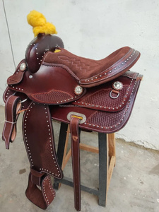 Competition Grade Barrel Racing Saddle Handcrafted Brown <b>Oil</b> <b>Tanned</b> Leather Lightweight Fiberglass Tree Ranch & Rodeo Approved - Product Image 4