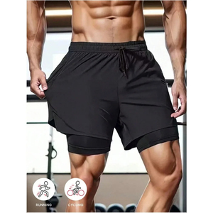 <b>Men's</b> Quick Dry Sport <b>Shorts</b> With Drawstring Waist Solid Color Running <b>Cycling</b> <b>Short</b> Pants - Product Image 1