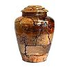 Handmade Wood Teardrop Urn With Blue Crackled Finish For Pet Caskets - Product Image 2