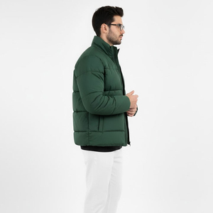Chaqueta Acolchada Verde para Hombre, Nueva Colección 2026, Cuello Alto, Cierre de Cremallera, Resistente al Viento, Poliéster, Estilo Casual, Corte Regular - Product Image 3