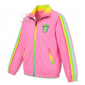 Custom Cheerleading Neon Windbreaker Warm Up <b>Jacket</b> Cheer Squad Apparel For Dance Practice & Competition Girls Sports Outerwear - Product Image 2