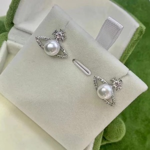 Light Luxury 10-11mm Stud Earrings 18K Gold Plating Imported From Italy Mixed <b>Color</b> Process Natural Thick Gold <b>Bead</b> Good Quality - Product Image 1