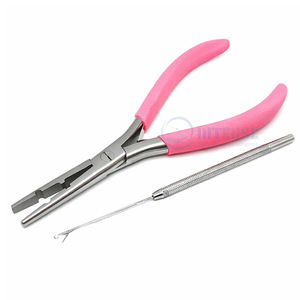 Pinzas de Acero Inoxidable de Primera Calidad para Colocar y Retirar Extensiones de Cabello, 7 Pulgadas, Orificio Completo/Parcial de 3.6 mm, Ligeras, Reutilizables, para Profesionales - Product Image 4