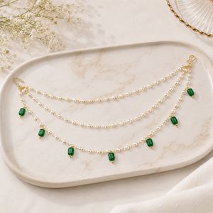 Chaîne de cheveux multicouche en perles et strass pour femmes - Accessoire de cheveux pour fête et mariage - Product Image 2