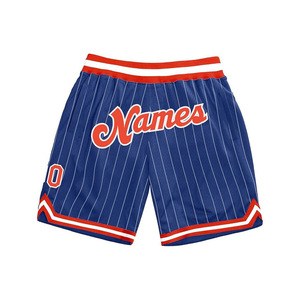 Shorts de basket personnalisés pour hommes et garçons, avec nom et numéro brodés, en tricot côtelé, avec poches. - Product Image 1