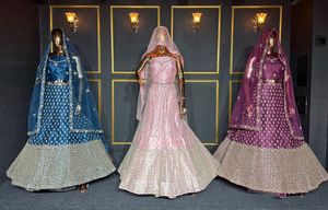 Net Choli con Heavy Dori Work Mirror Shisha Detailing y Jarkan Stone Elegance Disponible en 10 diseños y 20 colores - Product Image 2