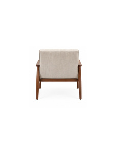 Sillón Moderno de Mediados de Siglo con Tapicería de Lino Acolchado y Patas de Madera para Muebles de Sala de Estar, Ecológico, Fácil de Reclinar - Product Image 3