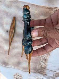Handmade Wooden Resin Crochet <b>Hook</b> | Ergonomic & Customizable Size & Thickness | Luxury Eco-Friendly Durable Round Crochet <b>Hook</b> - Product Image 3