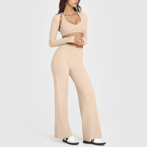 ชุดเซ็ต 2 ชิ้นสำหรับผู้หญิง ฤดูใบไม้ผลิ/ฤดูร้อน แบบลำลอง คอทรงโอ แขนสั้น กางเกงขายาว ผ้าถัก โพลีเอสเตอร์/คอตตอน ระบายอากาศได้ดี แห้งเร็ว - Product Image 1