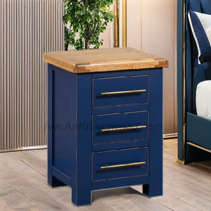 Cascais Table de chevet en bois moderne et luxueuse avec 3 tiroirs Meubles de chambre à coucher de marque pour appartement de fabricant du Vietnam - Product Image 1