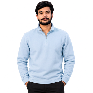 Sudadera al por mayor con media cremallera, de felpa de peso medio, personalizada para marcas de ropa urbana - Product Image 2